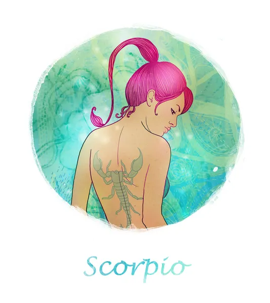 Scorpione segno zodiacale come una bella ragazza — Foto Stock