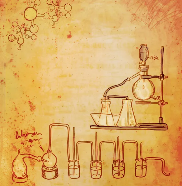 Hintergrund des alten Chemielabors — Stockfoto