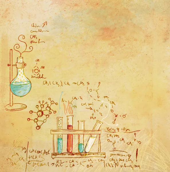 Staré chemie laboratorní zázemí v retro stylu — Stock fotografie