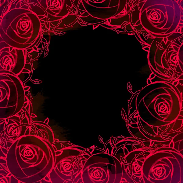 Sfondo ad acquerello con tre rose rosse — Foto Stock