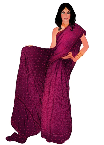 Mulher indiana bonita vestindo roupa de noiva — Fotografia de Stock