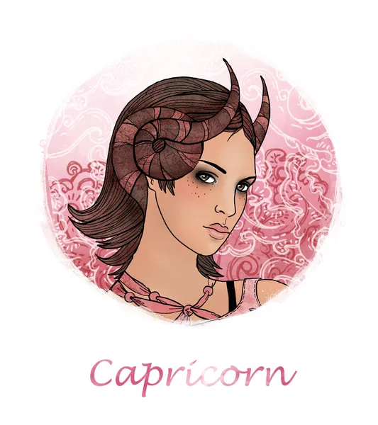 Capricorne signe du zodiaque comme une belle fille — Photo