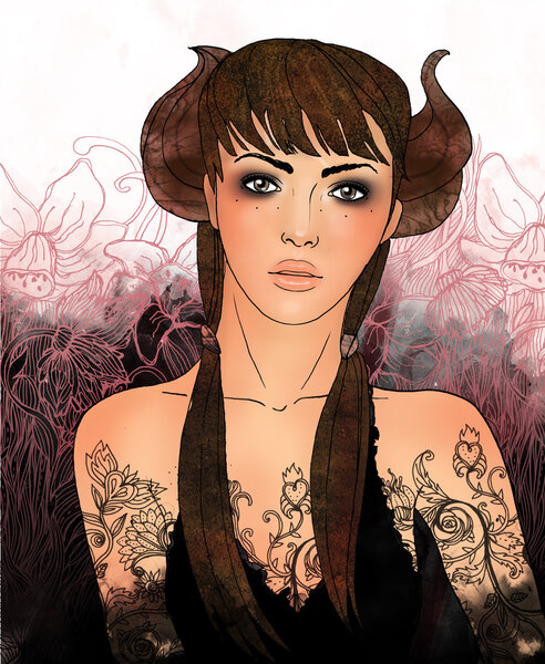 Taurus astrological sign as a beautiful girl