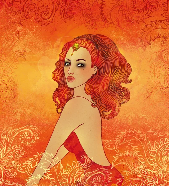 Leo astrological sign as a beautiful girl Royalty Free Stock Images