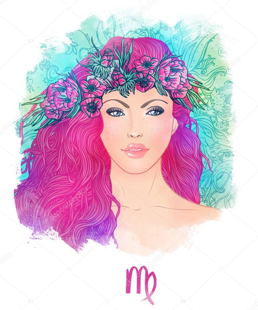 Virgo Astrological Sign As A Beautiful Girl Stock Photo By C Vgorbash