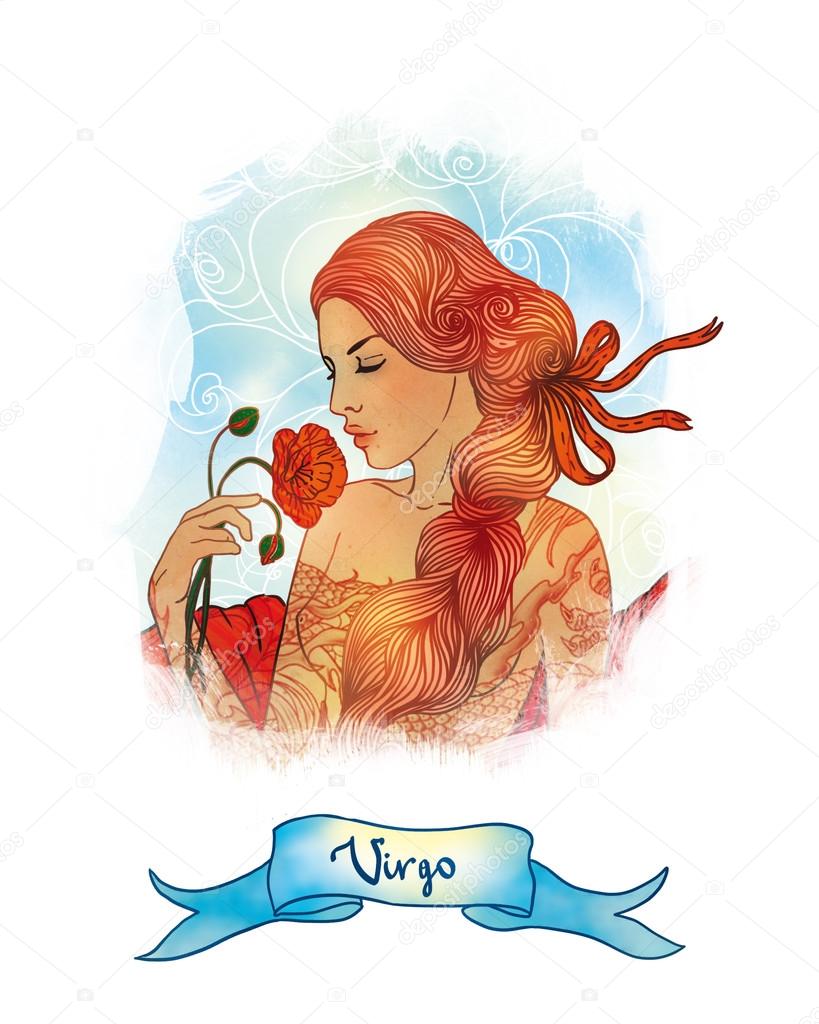 Virgo astrological sign as a beautiful girl