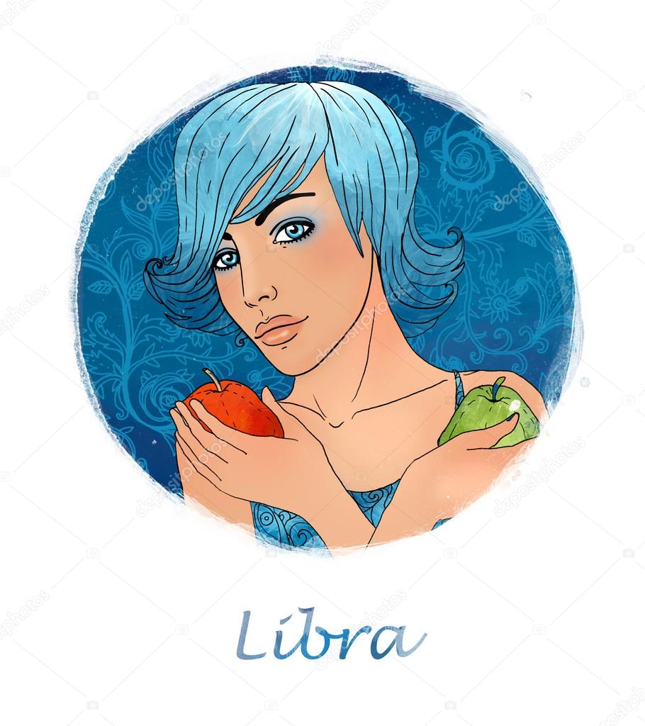 Libra zodiac sign as a beautiful girl