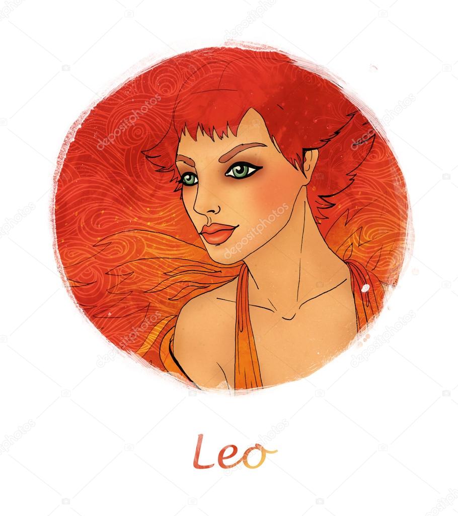 Leo zodiac sign as a beautiful girl
