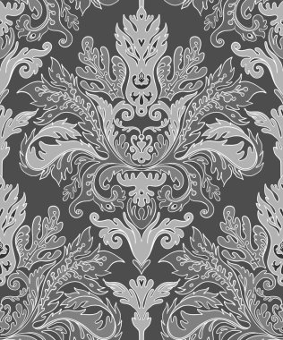 Barok tarzında klasik dekoratif arka plan. Kusursuz desen. Duvar kağıdı, tekstil tasarımı. Vektör illüstrasyonu.