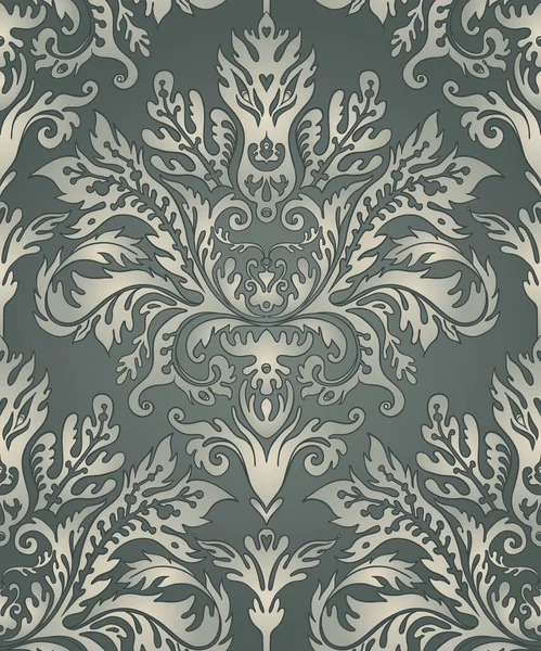 Fond décoré vintage de style baroque. Modèle sans couture. Papier peint, design textile. Illustration vectorielle. — Image vectorielle