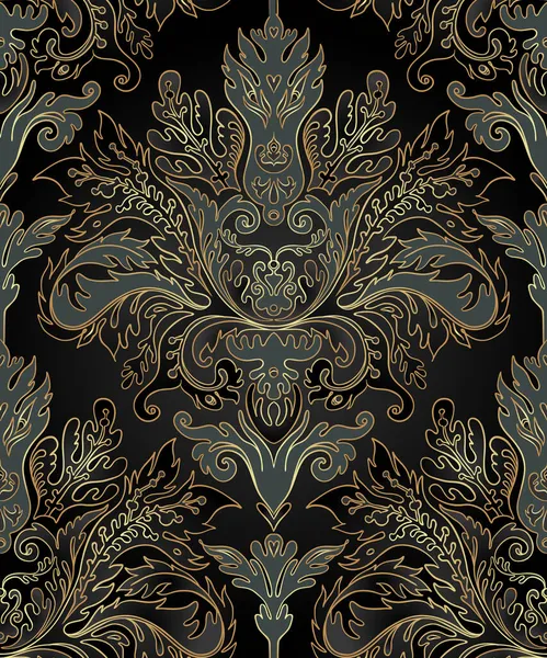 Fundo ornamentado vintage em estilo barroco. Padrão sem costura. Papel de parede, design têxtil. Ilustração vetorial. — Vetor de Stock