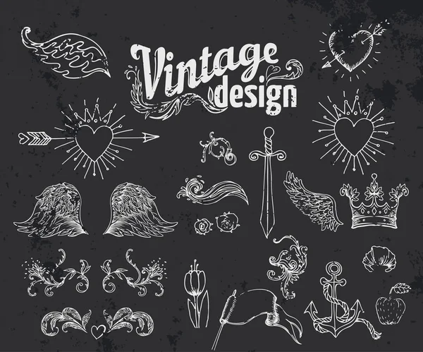 Vintage design prvky nastavena. Stužky. Vektorové ilustrace. — Stockový vektor