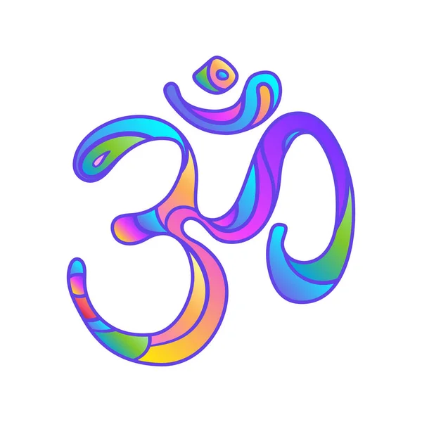 Diwali Om Símbolo sagrado. Elementos vectoriales decorativos adornados. Fondo dibujado a mano. India, gran diseño para el tatuaje, estudio de yoga. — Vector de stock