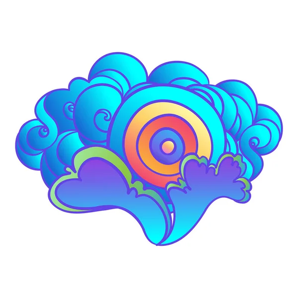 Un amour égal. Affiche Gay Pride inspirante avec arc-en-ciel et nuage. couleurs du spectre. L'emblème de l'homosexualité. Sticker, patch, poster design graphique. Illustration vectorielle. — Image vectorielle