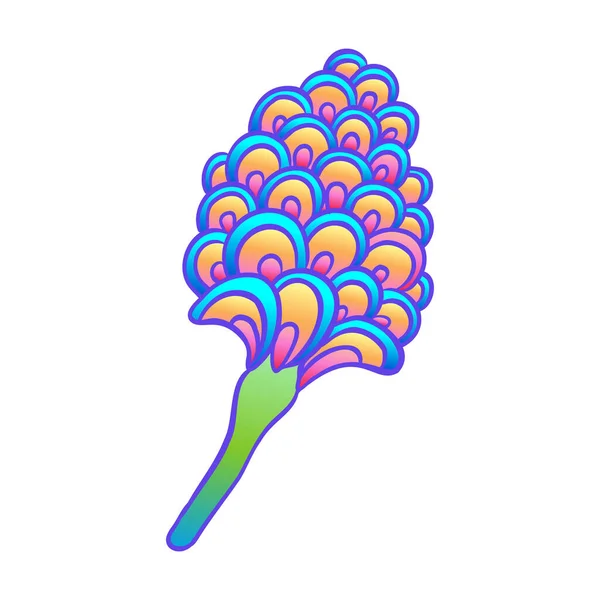 Kleurrijke bloem, retro jaren '60, jaren' 70 hippie stijl. Vintage psychedelische vector design elementen. geïsoleerd op wit. — Stockvector