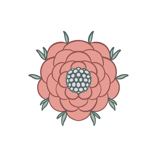 Elemento vintage floral aislado. Flores vintage encantadas. Arte y Artesanía movimiento inspirado. Elemento de diseño vectorial. — Archivo Imágenes Vectoriales