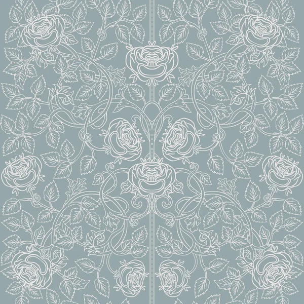 Floral vintage nahtlose Muster für Retro-Tapeten. Verzauberte Vintage Flowers. Kunstgewerbebewegung inspiriert. Design für Packpapier, Tapeten, Stoffe. — Stockvektor