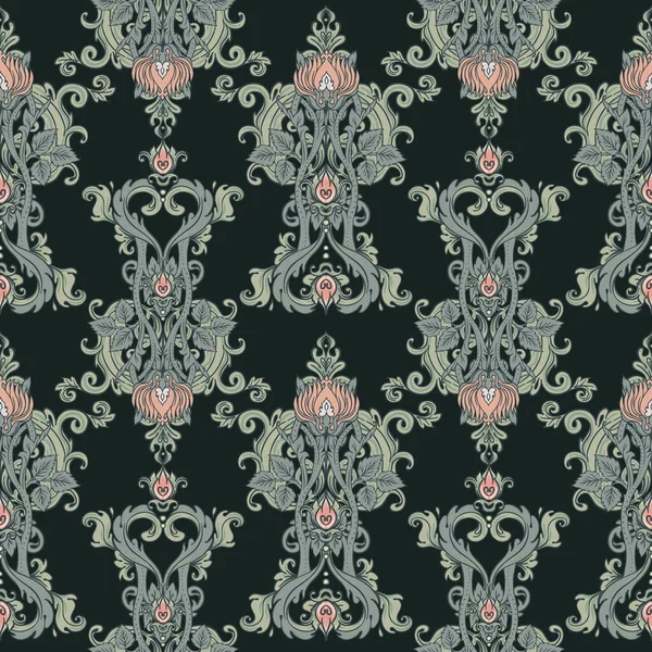 Floral vintage naadloos patroon voor retro wallpapers. Betoverde Vintage Bloemen. Kunstnijverheid geïnspireerd. Ontwerp voor inpakpapier, behang, stoffen. — Stockvector