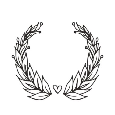 Vintage design wreath element. Vector illustration isolated on white.