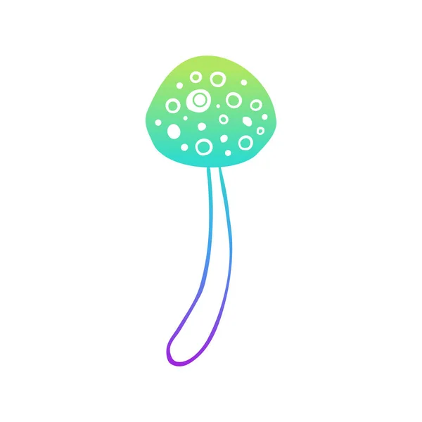 Magic Mushrooms Psychedelic Hallucination Gradient Colorful Vector Illustration Isolated White —  Vetores de Stock