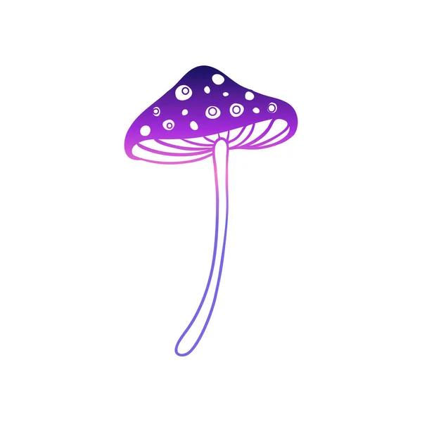 Magic Mushrooms Psychedelic Hallucination Gradient Colorful Vector Illustration Isolated White — Vettoriale Stock