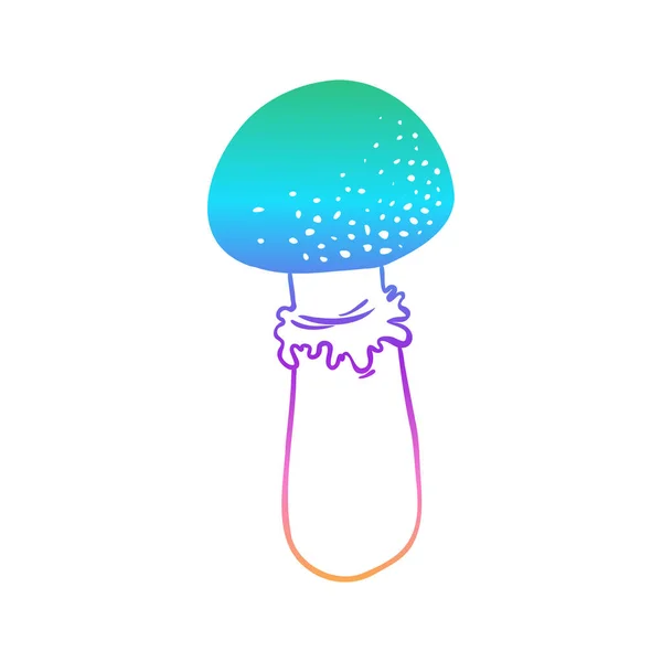 Magic Mushrooms Psychedelic Hallucination Gradient Colorful Vector Illustration Isolated White — Stockvektor