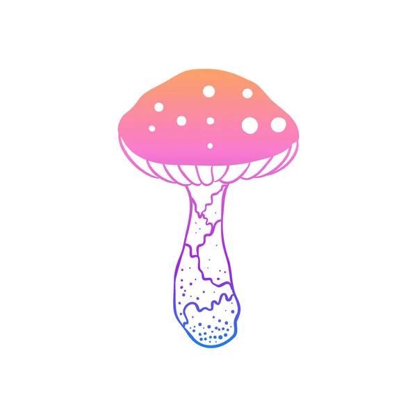 Magic Mushrooms Psychedelic Hallucination Gradient Colorful Vector Illustration Isolated White — Image vectorielle