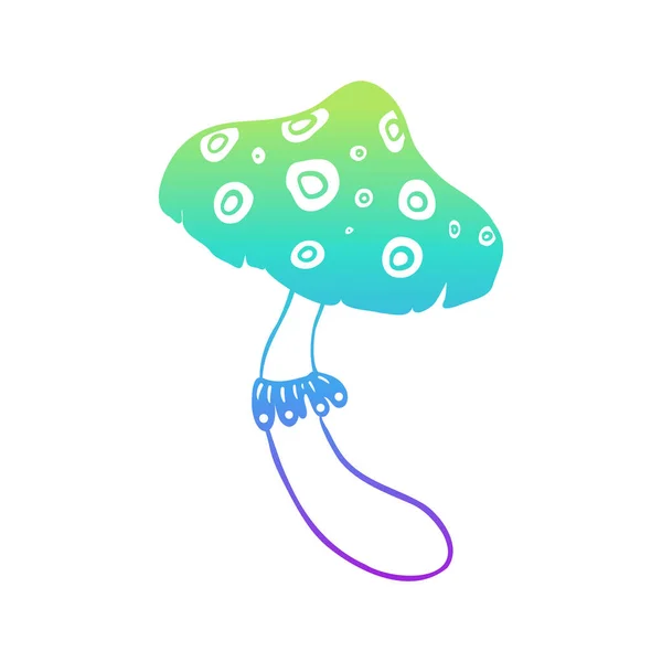 Magic Mushrooms Psychedelic Hallucination Gradient Colorful Vector Illustration Isolated White — Image vectorielle