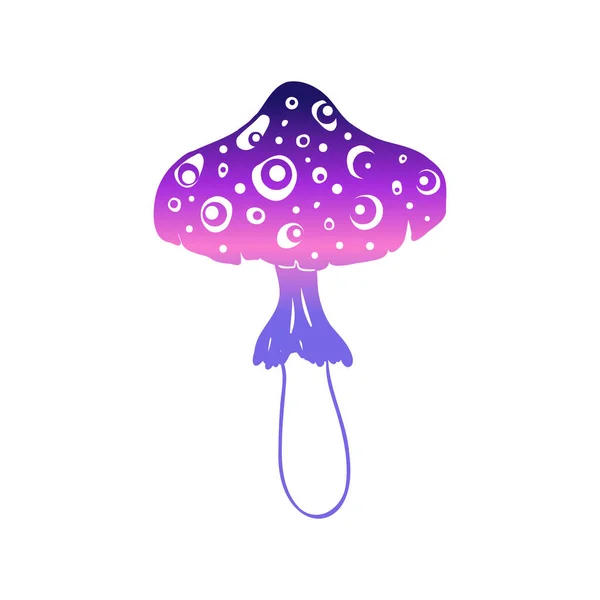 Magic Mushrooms Psychedelic Hallucination Gradient Colorful Vector Illustration Isolated White — Vetor de Stock