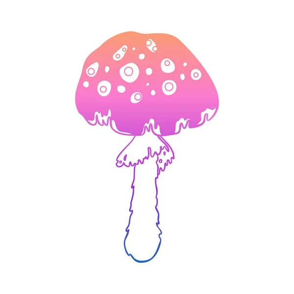 Magic Mushrooms Psychedelic Hallucination Gradient Colorful Vector Illustration Isolated White —  Vetores de Stock