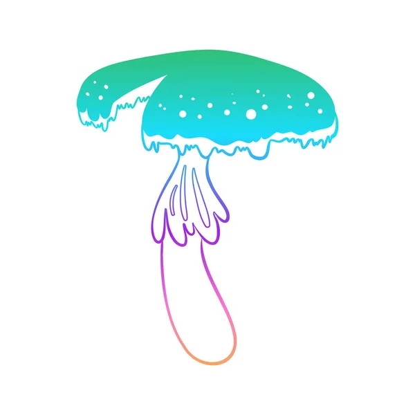 Magic Mushrooms Psychedelic Hallucination Gradient Colorful Vector Illustration Isolated White — ストックベクタ