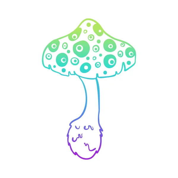 Magic Mushrooms Psychedelic Hallucination Gradient Colorful Vector Illustration Isolated White — Vettoriale Stock