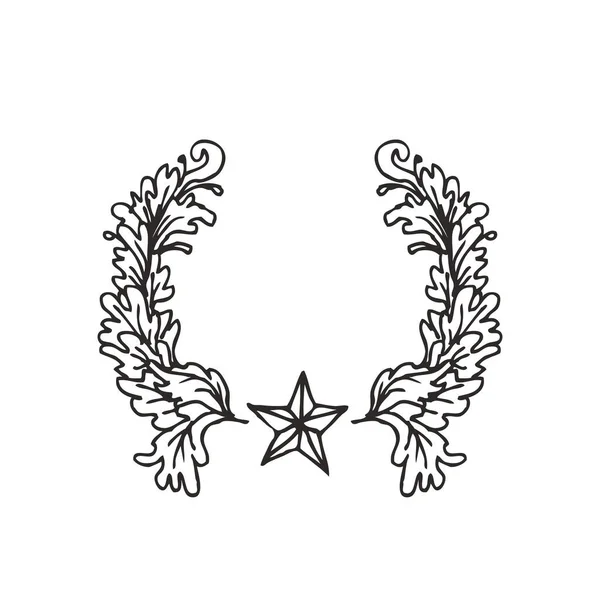 Vintage Design Wreath Element Vector Illustration Isolated White — Image vectorielle