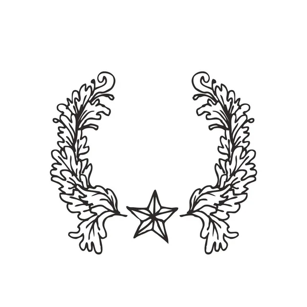 Vintage Design Wreath Element Vector Illustration Isolated White — ストックベクタ