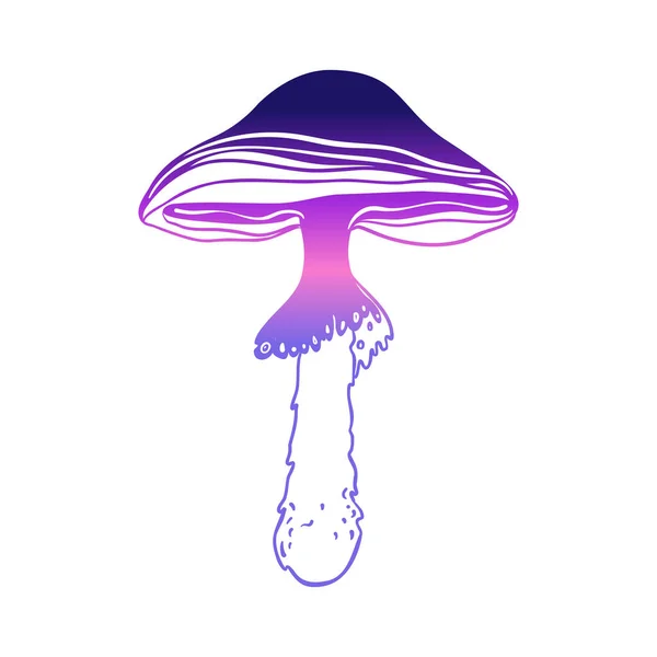 Magic Mushrooms Psychedelic Hallucination Gradient Colorful Vector Illustration Isolated White — Vector de stock
