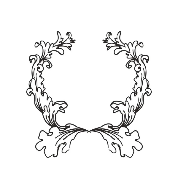 Vintage Design Wreath Element Vector Illustration Isolated White — 图库矢量图片