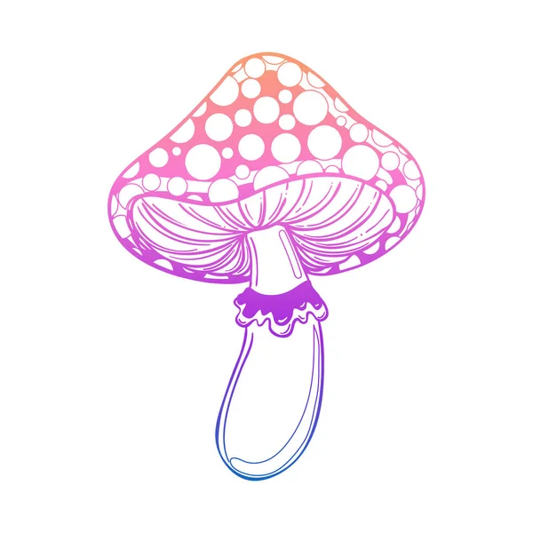 Magic Mushrooms Psychedelic Hallucination Gradient Colorful Vector Illustration Isolated White — 스톡 벡터