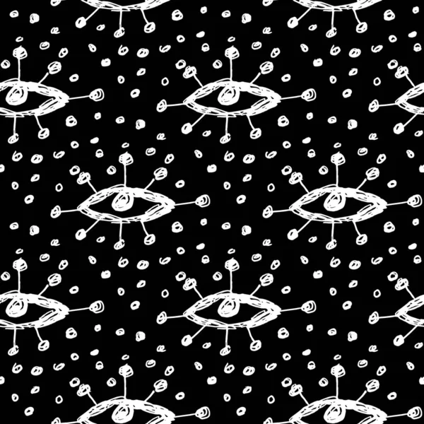 Глаза Бесшовный Рисунок Над Красочными Пунктирными Ретро Абстрактный Фон Винтажный — стоковый вектор