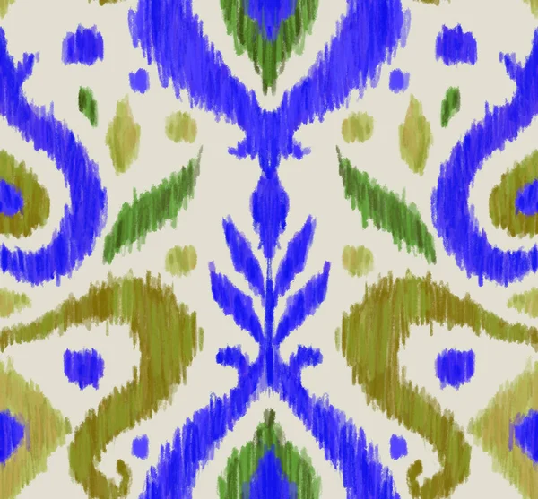 Ikat Traditional Folk Textile Pattern Tribal Ethnic Hand Drawn Texture — Photo