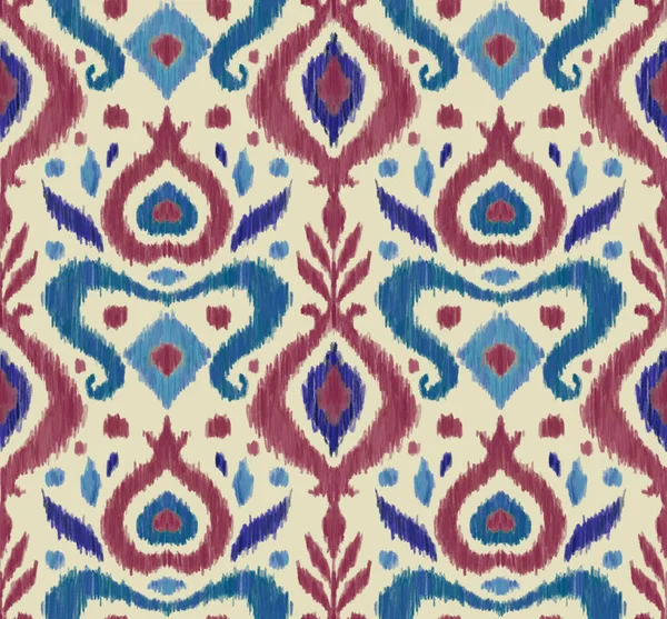 Ikat Traditional Folk Textile Pattern Tribal Ethnic Hand Drawn Texture — Zdjęcie stockowe