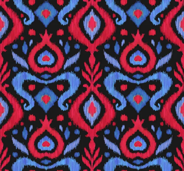 Ikat Traditional Folk Textile Pattern Tribal Ethnic Hand Drawn Texture —  Fotos de Stock