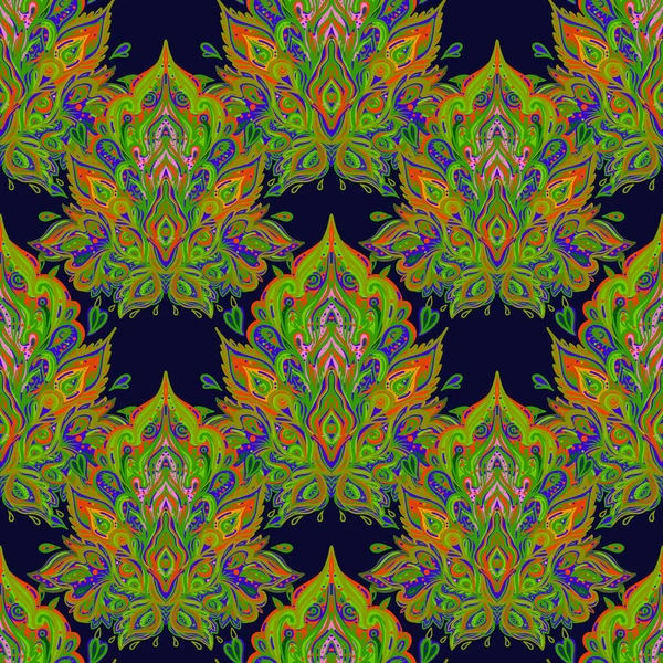 Vector Ornamental Lotus Floral Seamless Pattern Design Ethnic Art Patterned — Stock Vector