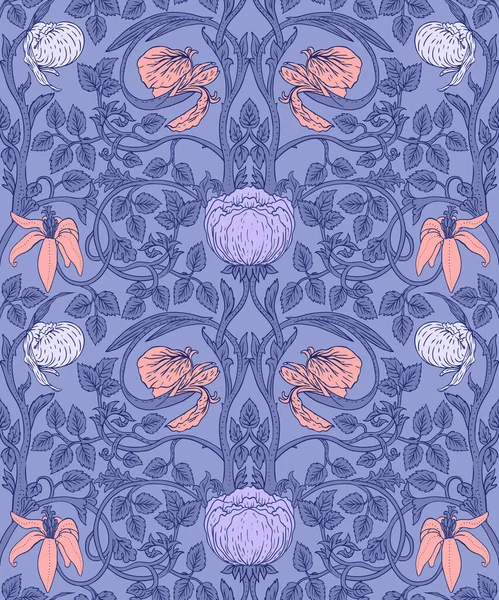Floral Vintage Seamless Pattern Retro Wallpapers Enchanted Vintage Flowers Arts — Image vectorielle