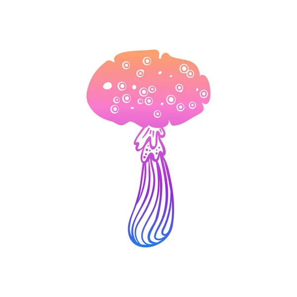 Magic Mushrooms Psychedelic Hallucination Gradient Colorful Vector Illustration Isolated White — Image vectorielle