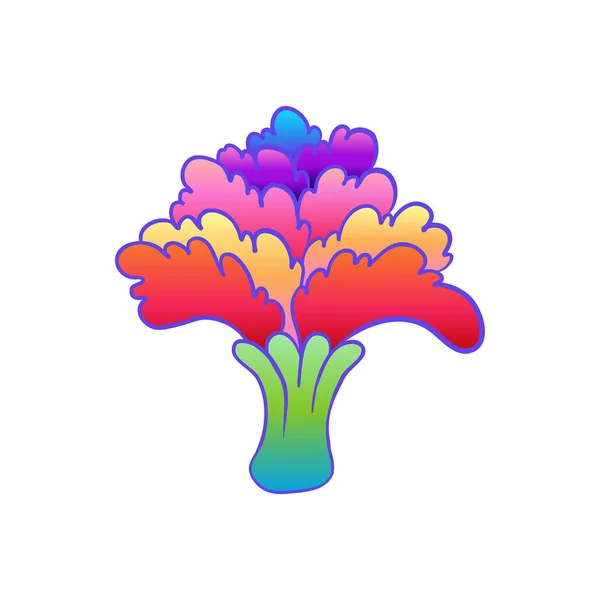 Fleurs Colorées Rétro Des Années Style Hippie Des Années Eléments — Image vectorielle