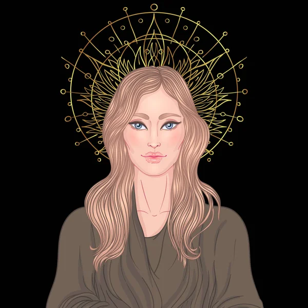 Dame Douleur Dévotion Cœur Immaculé Bienheureuse Vierge Marie Reine Ciel — Image vectorielle