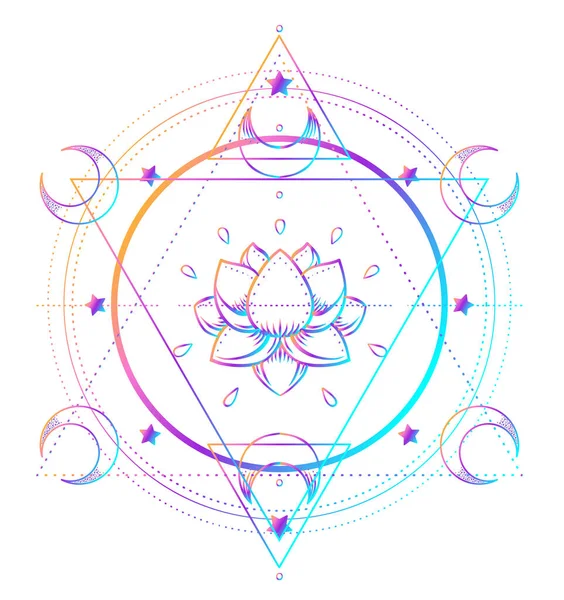 Conjunto Símbolos Geometría Sagrada Boo Signo Ayurveda Armonía Equilibrio Diseño — Vector de stock