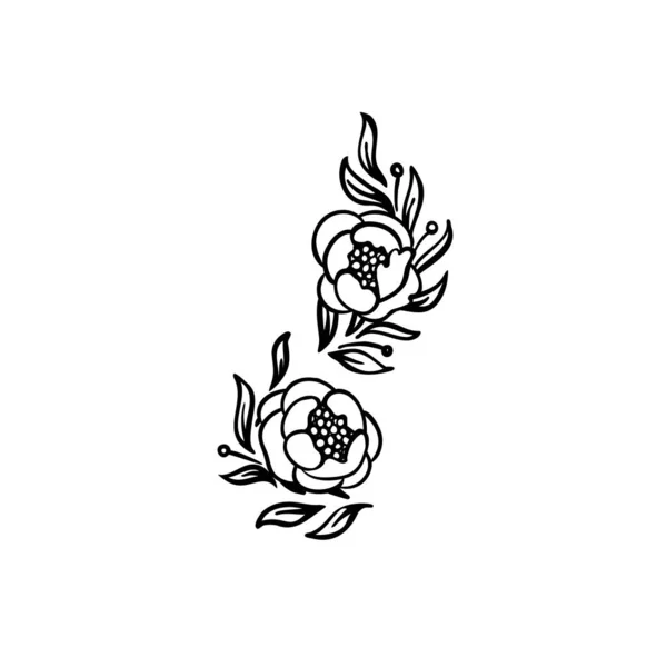 几何玫瑰花 装饰艺术风格受到启发 矢量标志设计模板 最小花瓣美丽图标 沙龙花卉抽象标志 — 图库矢量图片