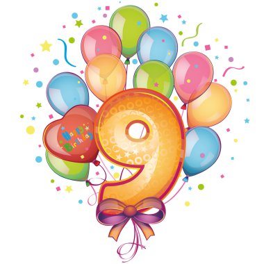 dokuzuncu doğum günü balonları