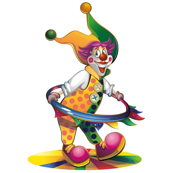 Clown cerchio di filatura — Vettoriale Stock